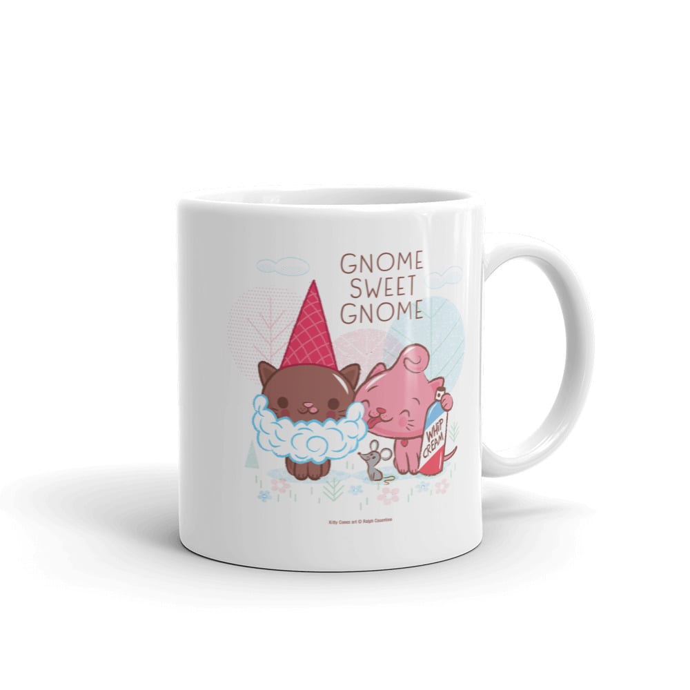 Gnome Sweet Lady Gnome Lidded Coffee Tea Mug Ceramic 